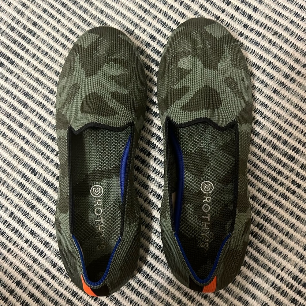 girls rothy’s loafers.  camo.  size 3